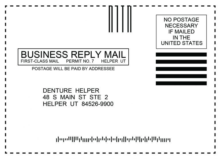 Prepaid Label Denture Helper
